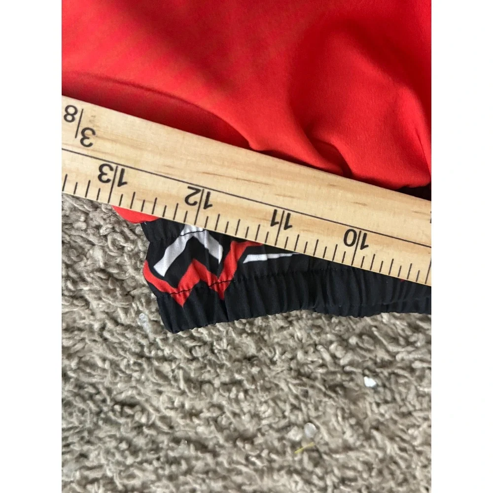 Slunks Mens Red MVVC‎ Swim Trunks Graphic Small Volleyball Athletic Casual